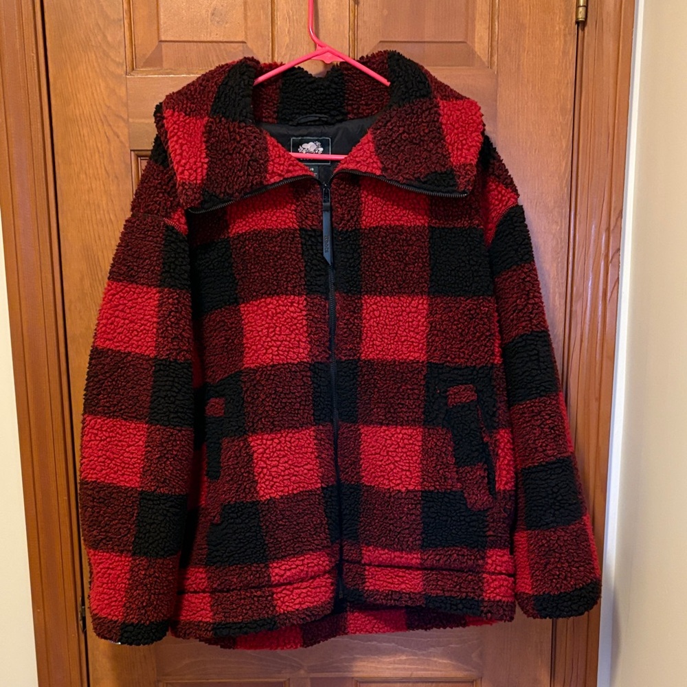 Roots Women’s Red and Black Checkered Jacket